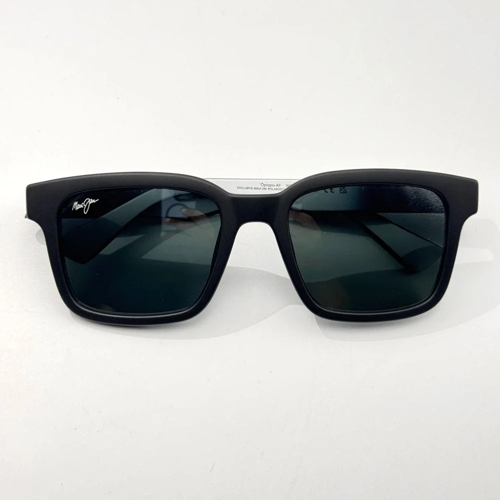 Maui Jim Sunglasses Opiopio AF MP-BG MJ659-02 Black Square Polarized Asian Fit
